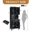 70.9" High Freestanding Tall Bathroom Cabinet with a Drawer, 2 Cabinets, 4 Soft-Close Doors, 2 Adjustable Shelves, Open Storage - Leovsnove - 3 of 4