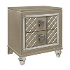 Glamorous Champagne Finish 1pc Nightstand of 2 Drawers Acrylic Feet Bedside Table - 3 of 4