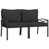 vidaXL Patio Chairs with Gray Cushions 2 pcs 24.4 in.x29.5 in.x31.1 in. Steel - 2 of 4