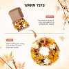 24 Inch Fall Front Door Wreath Decorations, with Pinecone, Maple Leaf, White Flowers - 3 of 4