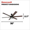 Honeywell Ceiling Fans Kaliza Modern 56 Inch Ceiling Fan with Light, LED Fan with Remote Control, Indoor Fan, 6 Contemporary Blades, Bronze - 3 of 4
