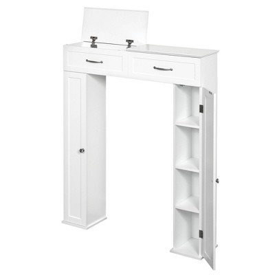 Lift Top Bath Storage Console Cabinet White - Zenna Home