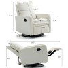Modern Velvet Reclining Accent Chair with Manual Button Control and Leg Rest, 360° Swivel 1-Seat Sofa for Living Room or Bedroom–The Pop Home - 4 of 4