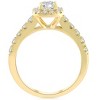Pompeii3 1 1/4Ct Diamond Cushion Halo Engagement Wedding Ring Set 10k Yellow Gold - 3 of 4
