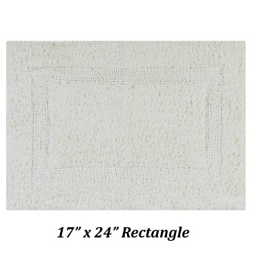Ivory Soft Plush Cotton 2-Piece Reversible Bathroom Rug Set