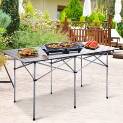 6FT Folding Camping Table Aluminium Picnic Portable Adjustable Garden Party BBQ 