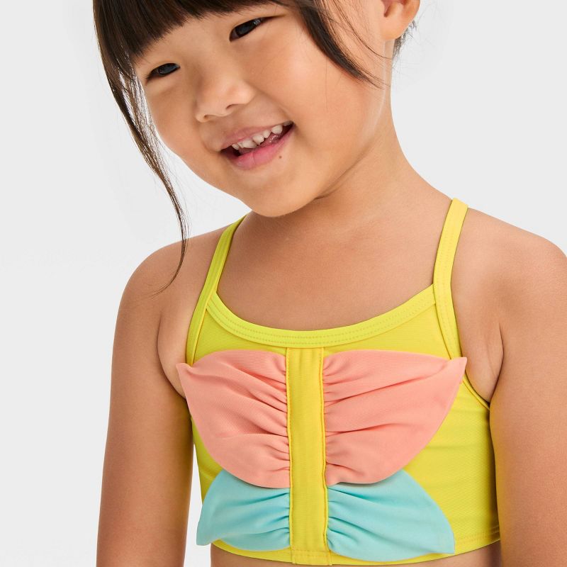 Toddler Girls' Butterfly Bikini Set - Cat & Jack™ Yellow, 3 of 5