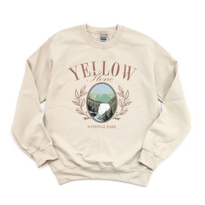 Simply Sage Market Women's Graphic Sweatshirt Yellowstone Park Grunge