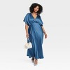 Women's Satin Flutter Short Sleeve Maxi A-Line Dress - A New Day™ - 3 of 3