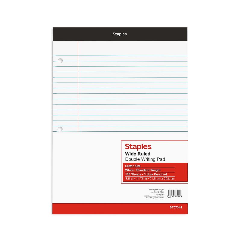 Ampad Double Sheets Pad Legal/Wide 8 1/2 x 11 3/4 White 100 Sheets 20244, 3 of 8