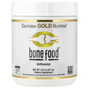 Bone Food by California Gold Nutrition, Unflavored Powder, Supports Bone Health, with Calcium, Vitamin D, Hyaluronic Acid, Collagen Peptides, 14.50 oz - 1 of 4