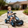 Kids Pedal Go Kart Ride-On with Adjustable Seat, Suspension System, Hand Brake & Wear-Resistant Tires – Blue - 2 of 4