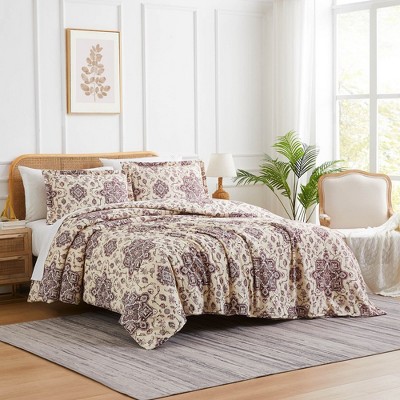 Southshore Fine Living Persia Oversized 2-Piece soft Duvet Cover Set Eggplant Twin / Twin XL