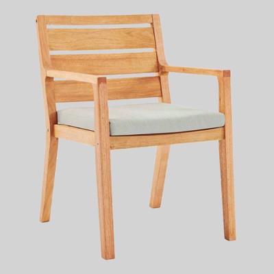 Portsmouth Karri Wood Outdoor Patio Dining Armchair - Taupe - Modway