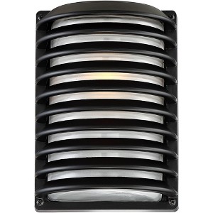 John Timberland Modern Industrial Outdoor Wall Light Fixture Black Grid 10" Frosted Glass for Post Exterior Barn Deck House Porch Yard Posts Patio - 1 of 4