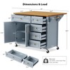 Lycvki 52'' Kitchen Island on Wheels with Drop Leaf and Adjustable Shelf - 2 of 4