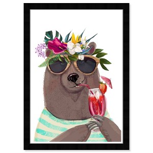 21" x 15" Cocktail Fresh Bear Animals Framed Art Print - Wynwood Studio: Modern Home Decor, Digital Zoo/Wildlife Artwork - 1 of 4