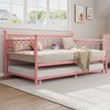 Garvee Twin Daybed with Trundle,Day Bed with LED Lights & Charging Station, Metal Bed Frame with Pull Out Trundle for Living Room, Small Spaces - 2 of 4