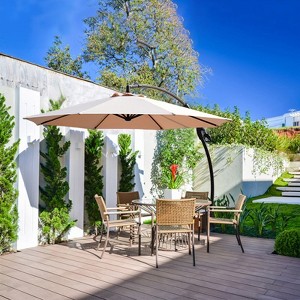GRANDPATIO 11 Ft Cantilever Offset Aluminum Rotatable Umbrella with Cross Base - 1 of 4