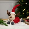 Northlight Laying Plush Moose Christmas Figure - 12" - Red and White - 2 of 4