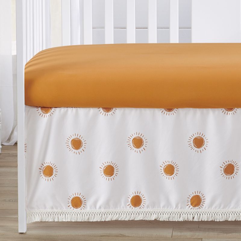 Sweet Jojo Designs Gender Neutral Unisex Crib Bedding + BreathableBaby Breathable Mesh Liner Boho Sun Orange White Beige, 5 of 7