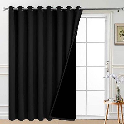 Yakamok Room Darkening Thermal Insulated Blackout Curtains for Bedroom (W100 x L96,Black 1 Panel)