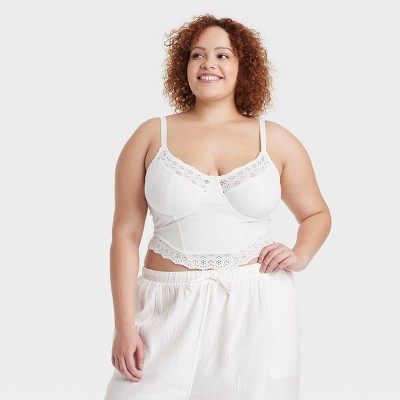 Women's Plush Ribbed Bra And Underwear Set - Colsie™ White 2x : Target