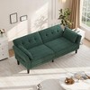 89" Modern Sofa Couch With 2 Pillows, Upholstered Chenille Futon Sofa Bed with Adjustable Backrest, Deep Seat Sofa Couch for Living Room Apartment - 2 of 4