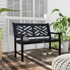 Outsunny 43.25" Outdoor Garden Bench, Wooden Bench, Poplar Slatted Frame Furniture for Patio, Park, Porch, Lawn, Yard, Deck - 2 of 4