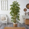 Nearly Natural 75-in Bamboo Artificial Tree in Handmade Natural Jute and Cotton Planter - 3 of 4