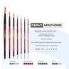 Creative Mark Ebony Splendor Short-Handle Synthetic Sable Paint Brush, Round Set of 7, Teijin Multi-Filament Hair, Handcrafted Synthetic Paint Brushes - 2 of 4