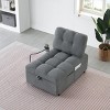 ModernLuxe Convertible Chaise Lounge Sofa Bed Sleeper Lazy Sofa Teddy Upholstered Accent Chair Reading Couch, Beige/Orange/Gray - 3 of 4