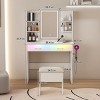 Accent Vanity Table – Modern with LED Mirror & USB Outlets for Bedroom – 35.4"W - 3irtyhousy - 4 of 4
