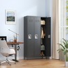 VYNXARIA 3-Door 72"H Metal Lockers with Lock for Employees, Storage Cabinet for Home, Gym, Office, School, Garage - Black - 2 of 4