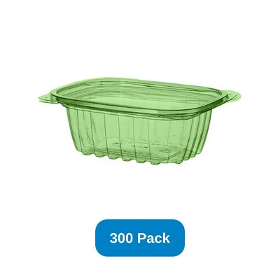Eco-Products 12 oz Rectangle Deli Container & Lid Compostable Green PLA - Case of 300