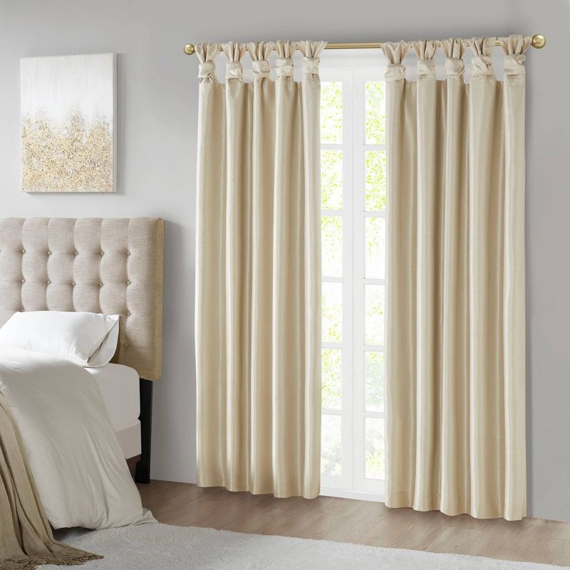 Lillian Twisted Tab Light Filtering Lined Curtain Panel, 3 of 12