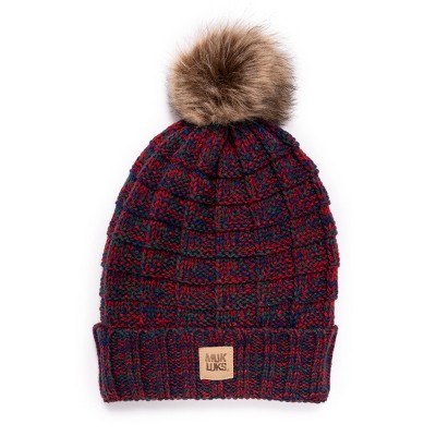 MUK LUKS Women's Patch Pom Cuff Hat