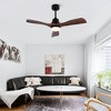 42 Inch Solid Wood Ceiling Fan With Remote And LED Light, Modern Farmhouse Ceiling Fan With Reversible DC Motor For Bedroom, Living Room Patio - 2 of 4