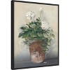 Amanti Art Pot of White Geraniums by Carol Rowan Framed Canvas Wall Art - 3 of 4