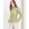 INSPIRE CHIC Women's Crochet Lace See-Through Ruffle Frill Neck Floral Elegant Blouse - 4 of 4