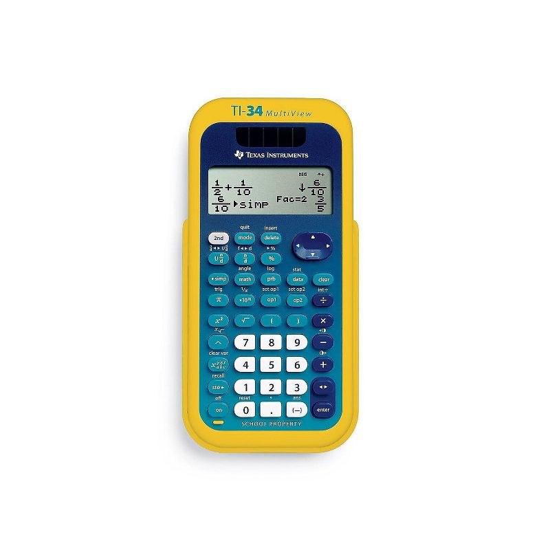 Texas Instruments Multiview TI-34 16-Digit Scientific Calculator Yellow/Blue Teacher 10 Pack, 2 of 3