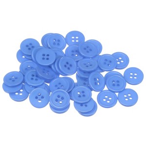 Unique Bargains Resin Craft Snap Round Flat 4-Hole Sewing Buttons 50 Pcs - 1 of 4