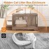Costway Cat Litter Box Enclosure Furniture with Double Doors Divider Side Entry for Cats Brown/Black/Gray - 4 of 4