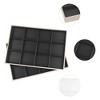 Unique Bargains Stackable PU Leather Jewelry Organizer Trays with Removable Dividers for Drawers Set of 2 - 3 of 4
