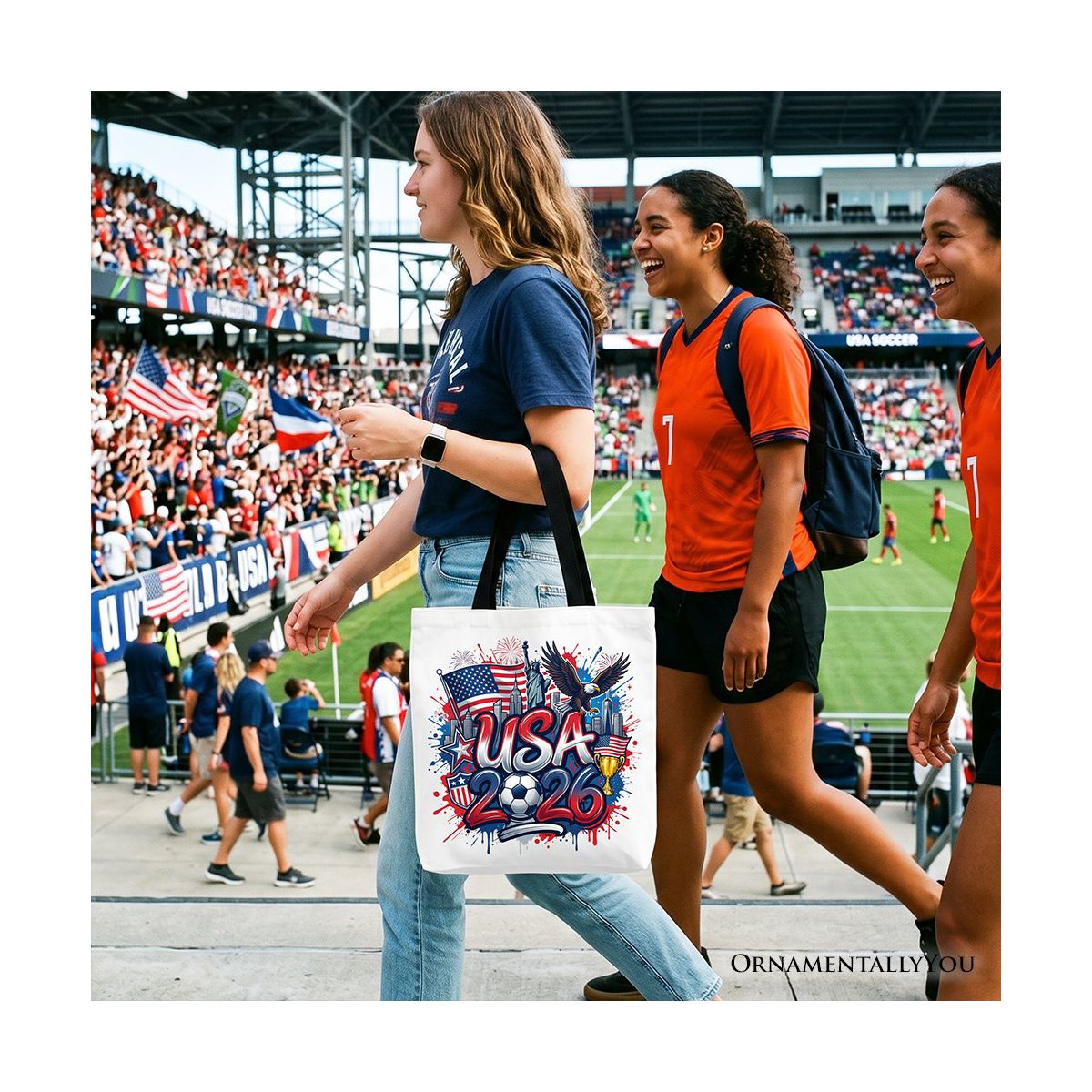 USA 2026 Soccer Cup Global Championship Tote Bag, Fans Football Gift Shopper| OrnamentallyYou - thumbnail 4