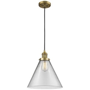 Cone - 1 Light Cord Hung Mini Pendant In Industrial Style-14 Inches Tall and 12 Inches Wide - 1 of 1