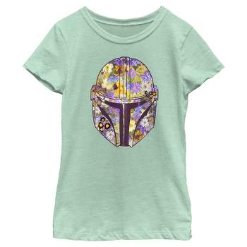 Girl's Star Wars: The Mandalorian Mando Floral Fill T-Shirt