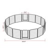 Bencmate Pet Crates and Houses 16 Panel Heavy Duty Metal Playpen with Door for Outdoor Yard Lawn Garden, Black, 108.27"*108.27"*31.7" - 3 of 4