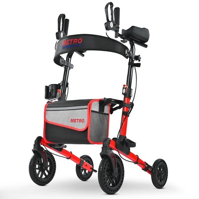 Metro Mobility Lightweight Rollator Walkers with Big Front Shock-Absorbing Honeycomb Wheels,Foldable Rolling Walker with Seat,Drive Walker for Seniors