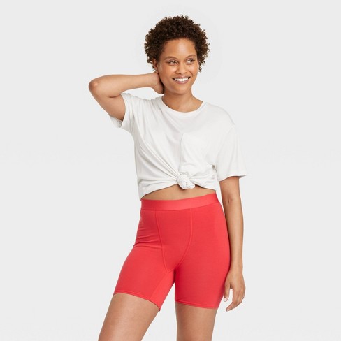 Women's Cotton Boxer Briefs - Auden™ Red Xl : Target